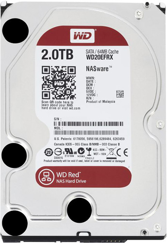 WD20EFRX | WD RED 2TB 7200RPM SATA 6Gb/s 64MB Cache 3.5 Internal NAS Hard Drive - NEW