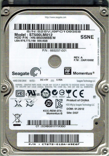ST500LM012 | Seagate 500GB 5400RPM SATA Gbps 2.5 8MB Cache Hard Drive