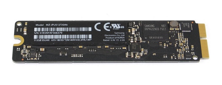 MZ-JPU512T/0A6 | Apple 512GB MLC PCI Express 3 x4 M.2 2280 Solid State Drive (SSD) for MacBook Pro Air 2013 to 2015