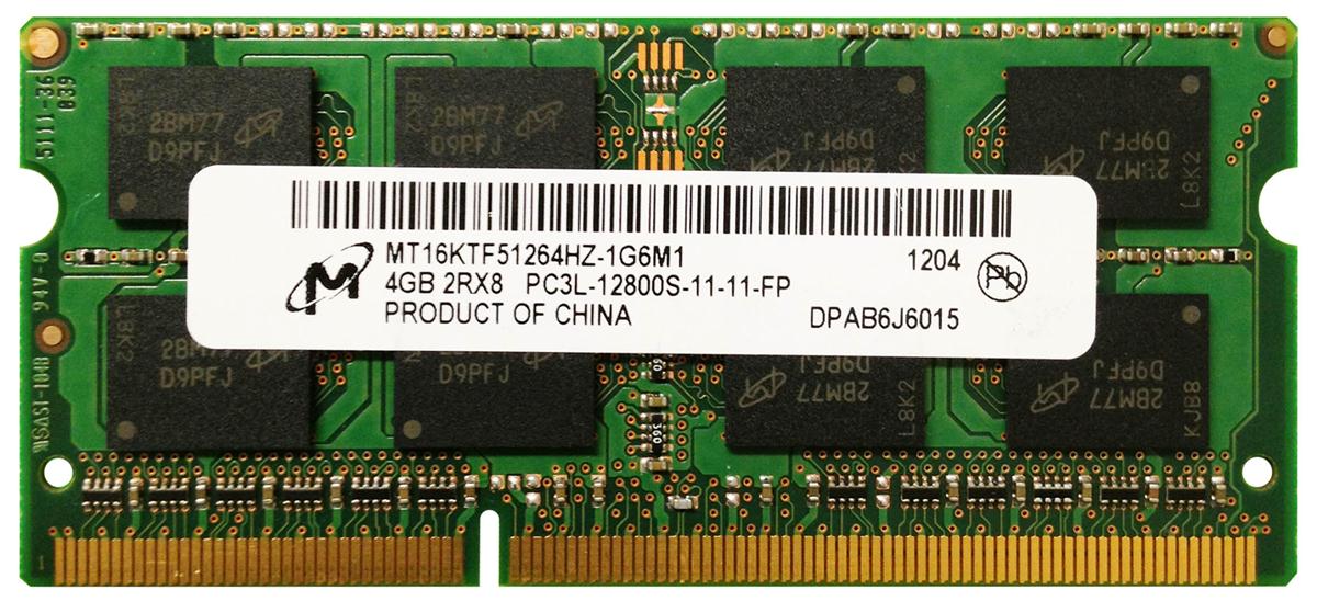 MT16KTF51264HZ-1G6M1 | Micron 4GB DDR3-1600MHz PC3-12800 non-ECC Unbuffered CL11 204-Pin SoDimm 1.35V Low Voltage Dual Rank Memory Module