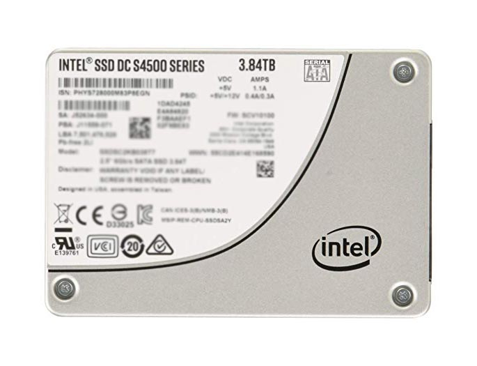 08RTXJ | Dell DC S4500 3.84TB TLC SATA 6GB/s Read Intensive Enterprise 2.5 Solid State Drive (SSD)