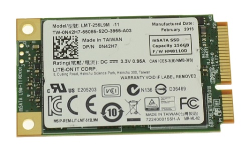 N42H7 | Dell 256GB mSATA 6GB/s Solid State Drive (SSD)