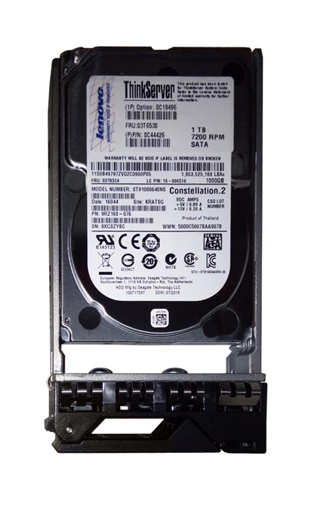 03T6530 | Lenovo 1TB 7200RPM SATA 6 Gbps 2.5 64MB Cache Hot Swap Hard Drive