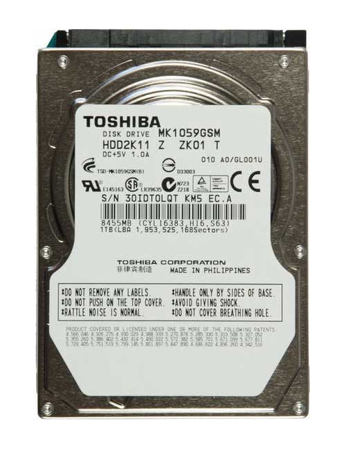 MK1059GSM | Toshiba 1TB 5400RPM 8MB Cache 2.5 SATA-300 Laptop Hard Drive