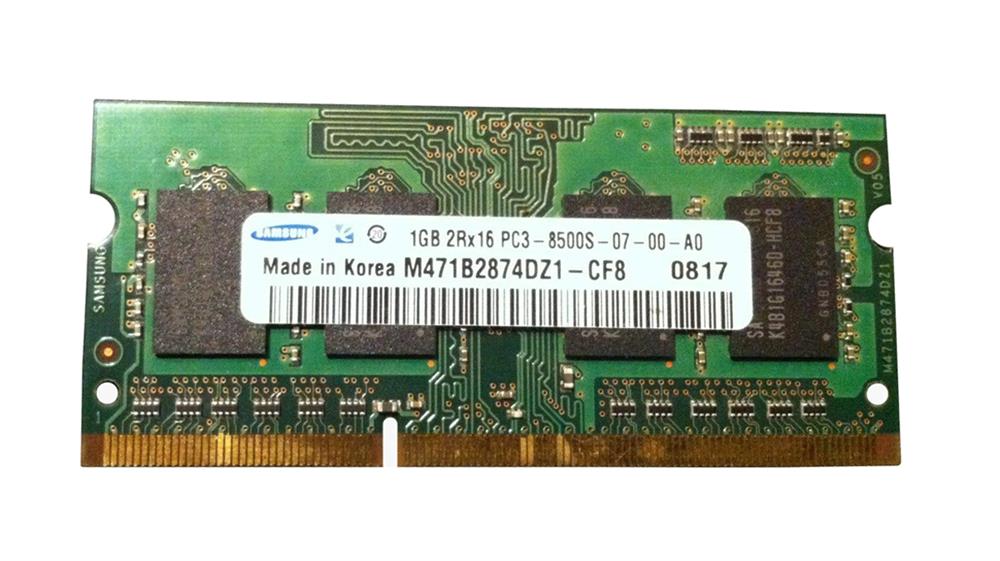 M471B2874DZ1-CF8 | Samsung 1GB DDR3 SoDimm Non ECC PC3-8500 1066Mhz Memory