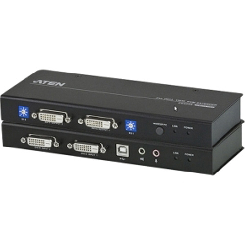 CE604 | Aten DVI Dual View KVM Extender 1 Computer (S) 1 Remote USER (S) 196.85 FT Range 4 X Network (RJ-45) 3 X USB 4 X DVI - NEW