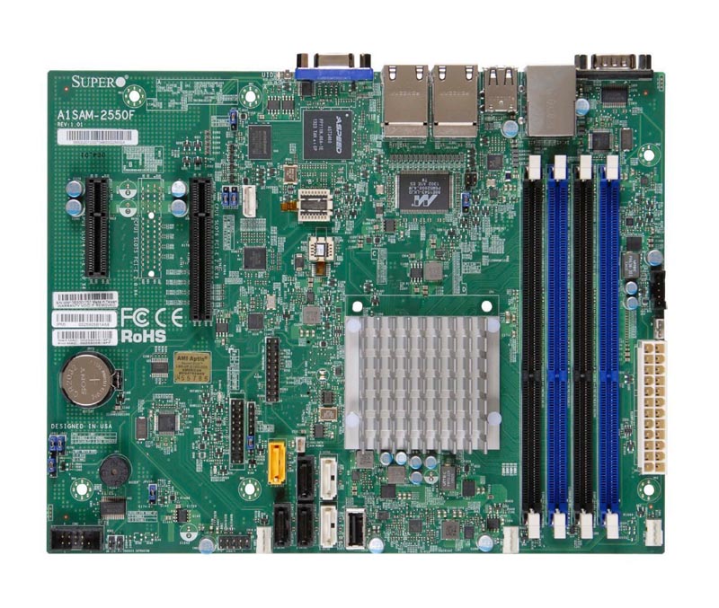 A1SRM-2758F-O | Supermicro Intel Atom C2758/ DDR3/ SATA3/ V/4GbE/ MicroATX Motherboard / CPU Combo