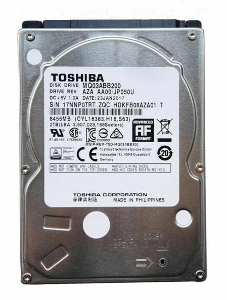 MQ03ABB200 | Toshiba 2TB 5400RPM SATA 6Gbps 16MB Cache (512e) 2.5 Internal Hard Drive for External Storage