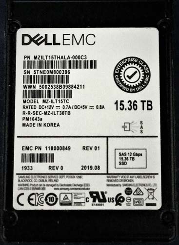 MZILT15THALA-000C3 | Samsung Pm1643a 15.36tb SAS 12GBPS 2.5inch Enterprise Internal Solid State Drive (SSD)