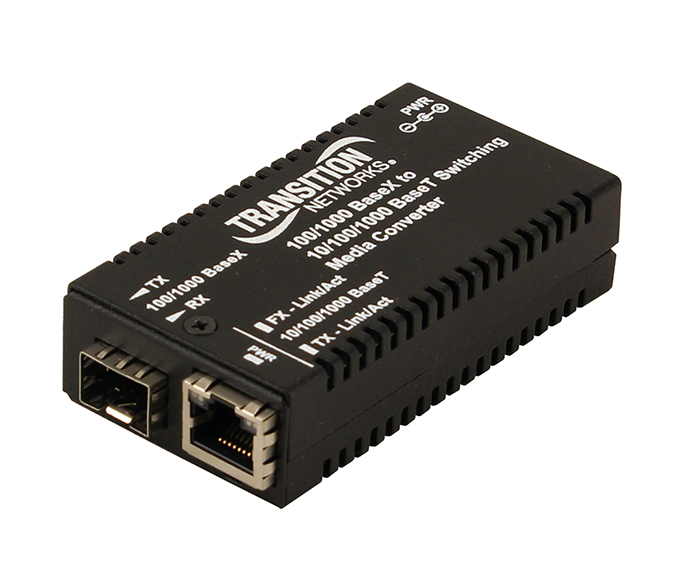 M/GE-PSW-SFP-01-NA | Transition Networks 1-Port 1000Base-X / 10/100/1000Base-T SFP (mini-GBIC) Transceiver Media Converter