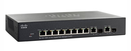 SG300-10PP-K9 | Cisco Small Business SG300-10PP Managed L3 Switch 8 POE+ Ethernet-Ports and 2 Combo Gigabit SFP-Ports - NEW