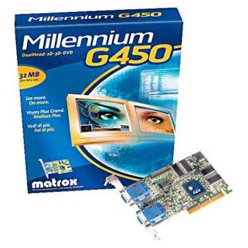 59P7862 | IBM Millennium G450 Dual Head AGP 4X 32MB DDR SDRAM Low Profile Graphics Card
