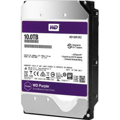 WD100PURZ | WD PURPLE 10TB 5400RPM SATA 6Gb/s 256MB Cache 3.5 Internal Surveillance Hard Drive