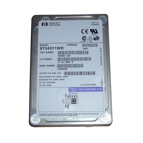 A3353-69003 | HP 4GB 7200RPM Fast Wide SCSI 3.5 1MB Cache Hard Drive