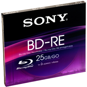 BNE25RH | Sony Blu-ray Rewritable Media - BD-RE - 2x - 25 GB - 1 Pack Jewel Case - 120mm