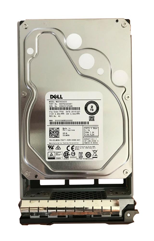 0JWVN | Dell 2TB 7200RPM SATA 6Gb/s 3.5 Hard Drive for System