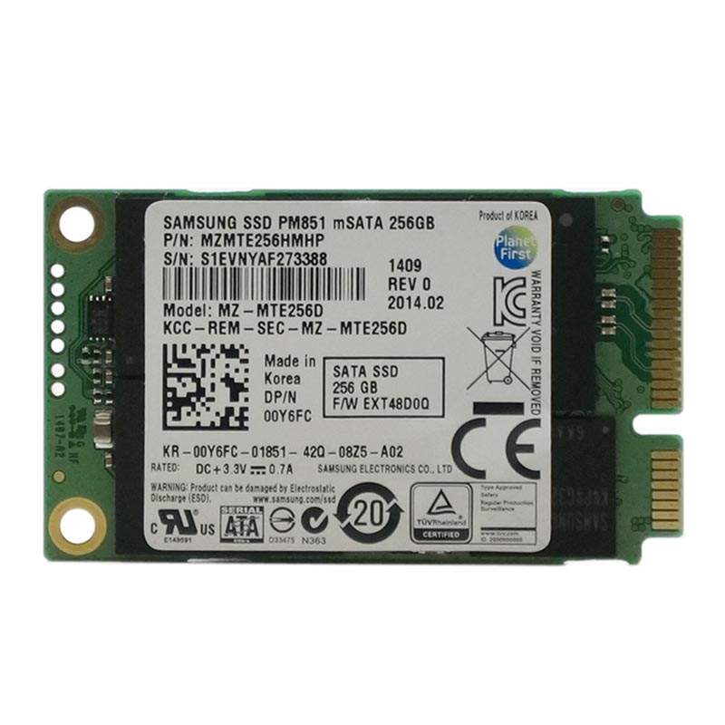 MZMTE256HMHP-000S0 | Samsung PM851 256GB TLC Mini PCIe SATA Gen3 mSATA 6GB/s Solid State Drive (SSD)