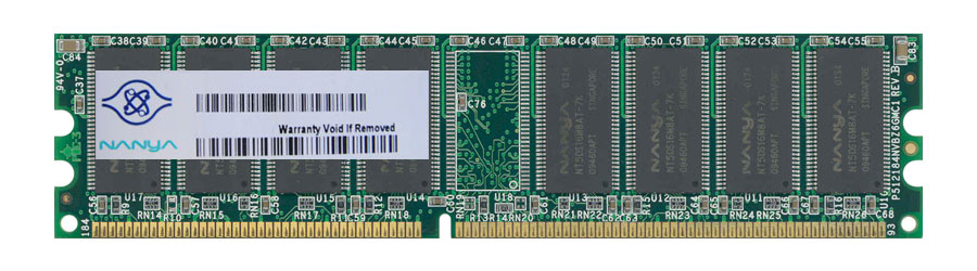 NT256D64S88ABG-6 | Nanya 256MB DDR-333MHz PC2700 non-ECC Unbuffered CL2 184-Pin DIMM 2.5V Memory Module