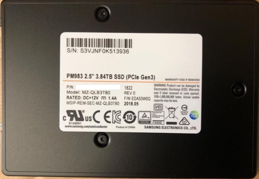 MZ-QLB3T80 | Samsung 3.84tb Pm983 Series 2.5inch PCIe Gen3 X4 Nvme Enterprise Internal Solid State Drive SSD - NEW