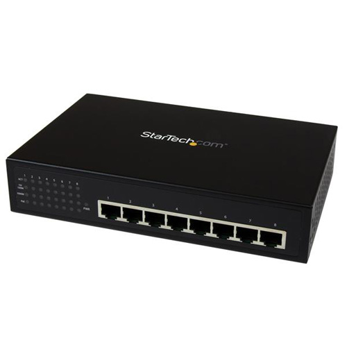 IES81000POE | StarTech 8-Port 10/100/1000 (PoE+) Unmanaged Gigabit Ethernet Switch