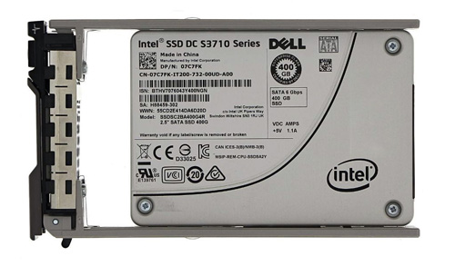 07C7FK | Dell 400GB MLC SATA 6Gb/s 2.5 Hot-pluggable Solid State Drive (SSD) for PowerEdge Server