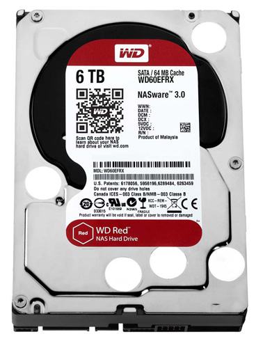 WD60EFRX | WD RED 6TB IntelLLIPOWER SATA 6Gb/s 64MB Cache 3.5 Internal NAS Hard Drive