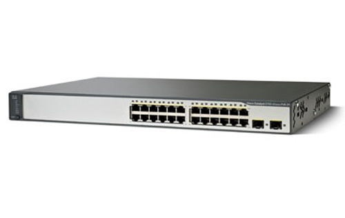 WS-C3750V2-24TS-S | Cisco Catalyst 3750V2-24TS Layer 3 Switch 2 X SFP (Mini-GBIC) 24 X 10/100BASE-TX LAN Standard Image