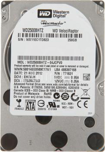 WD2500BHTZ | WD Velociraptor 250GB 10000RPM SATA 6Gb/s 64MB Cache 2.5 Hard Drive