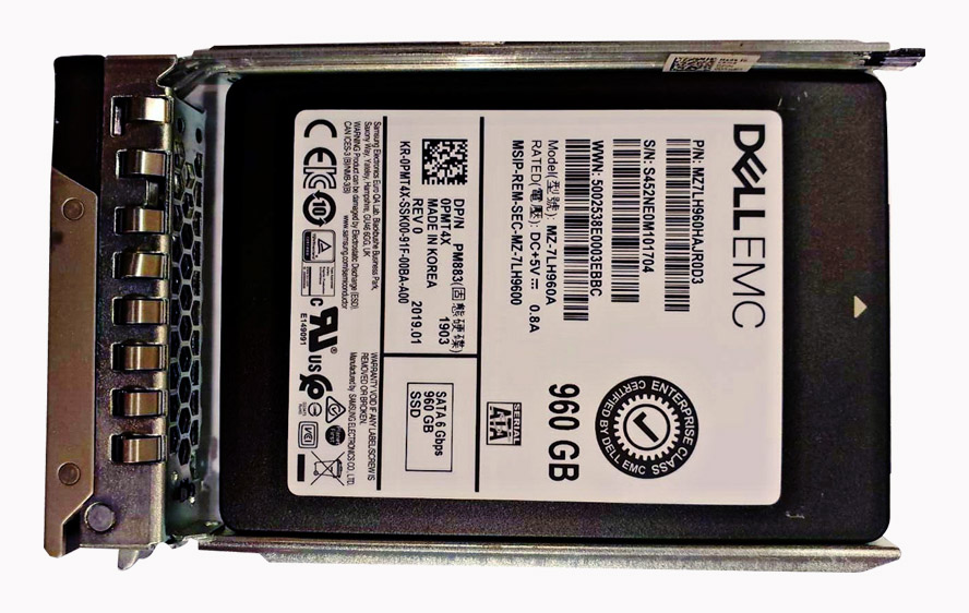 PMT4X | Dell 960GB Read-intensive TLC SATA 6Gb/s 2.5 Hot-pluggable Solid State Drive (SSD) PM883 for PowerEdge Server