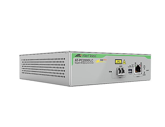 AT-PC2000/LC-90 | Allied Telesis 1000T PoE+ to 1000SX LC Media Converter TAA