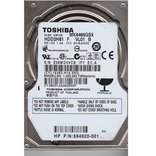 HDD2H81 | Toshiba 640GB 5400RPM 8MB Cache SATA 3Gb/s 2.5 Notebook Hard Drive