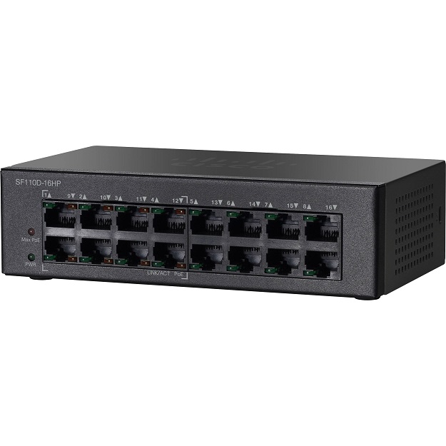 SF110D-16HP | Cisco 16-port 10/100 Poe Desktop Switch - NEW