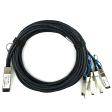 FMJDG | Dell Force10 S4820T/S4810P QSFP+ to (4) SFP+ 5M Breakout Cable