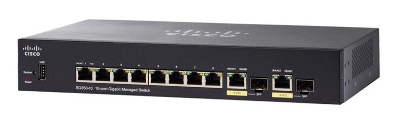 SG350-10SFP-K9 | Cisco 250 Series SG350-10SFP Managed L3 Switch 8 Gigabit SFP-Ports and 2 Combo Gigabit Ethernet/Gigabit SFP-Ports