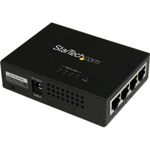 POEINJ4G | StarTech 120V 4-Port Gigabit Ethernet POE+ Injector