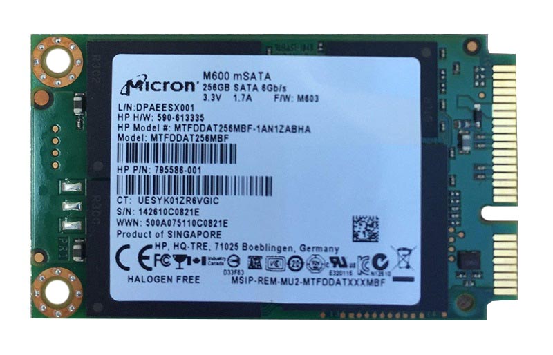 702888-001 | HP 256GB Multi-Level Cell mSATA 6Gb/s Solid State Drive (SSD)