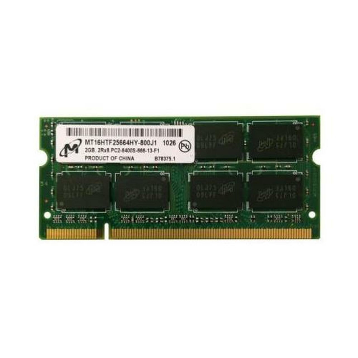 MT16HTF25664HY-800J1 | Micron 2GB DDR2-800MHz PC2-6400 non-ECC Unbuffered CL6 200-Pin SoDimm 1.8V Dual Rank Memory Module