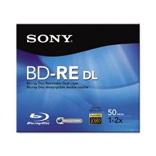 BNE50RH | Sony 2x BD-RE Double Layer Media - 50GB - 120mm Standard - 1 Pack Jewel Case