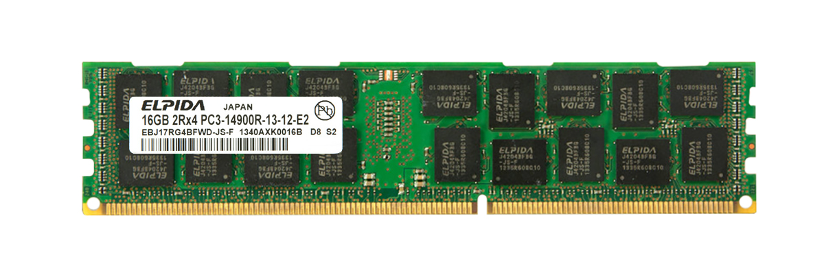 EBJ17RG4BFWD-JS-F | Elpida 16GB DDR3-1866MHz PC3-14900 ECC CL13 240-Pin DIMM 1.35V Low Voltage Dual Rank Memory Module