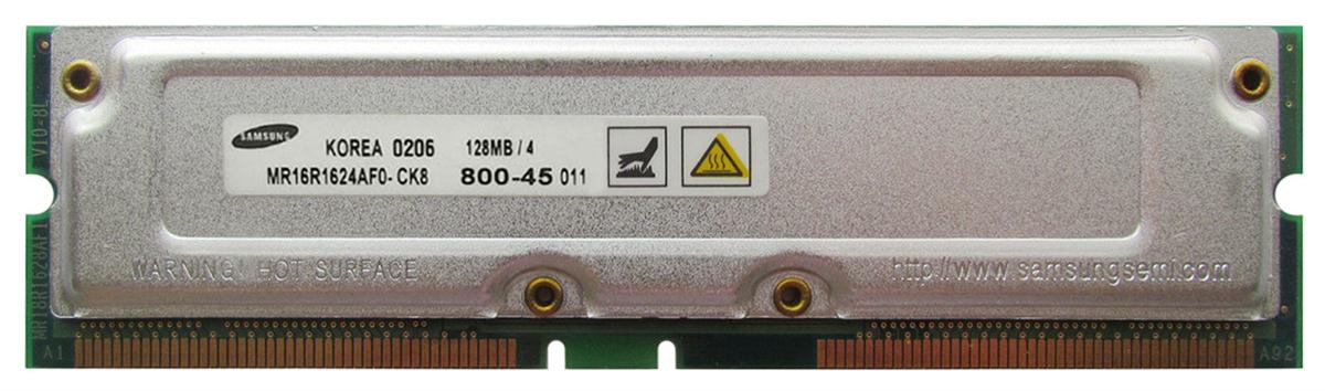 MR16R1624AF0-CK8 | Samsung Rambus 128MB PC800 800MHz non-ECC 45ns 184-Pin RDRAM RIMM Memory Module