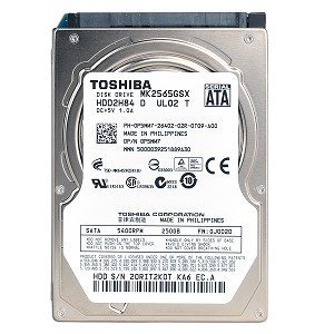 MK2565GSX | Toshiba 250GB 5400RPM 8MB Cache 2.5 SATA 3Gb/s Notebook Hard Drive