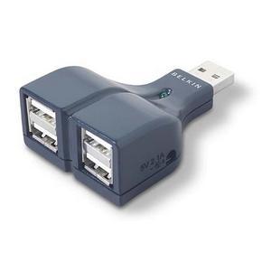 F5U218-MOB | Belkin USB 2.0 4-Port Thumb Hub - 4 x 4-pin Type A USB 2.0 External 1 x 4-pin Type A USB 2.0 External - External