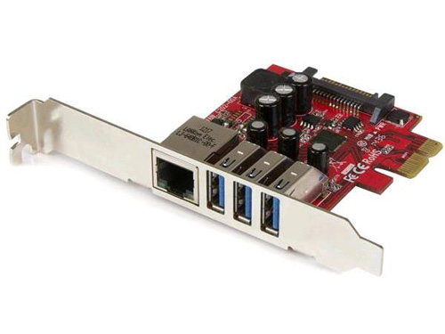 PEXUSB3S3GE | StarTech 3-Port 1000Base-T Gigabit Ethernet PCI-Express USB 3 Card - NEW