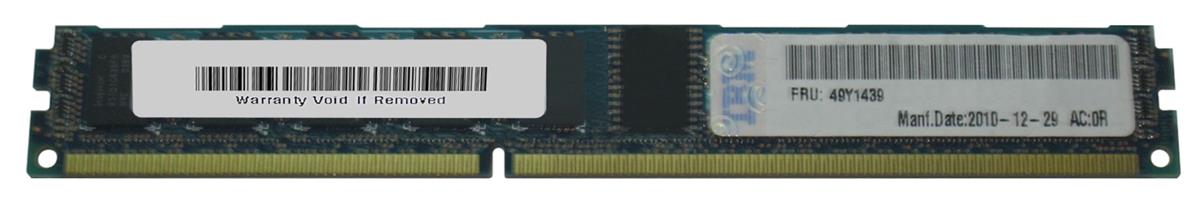 49Y1439 | IBM 2GB DDR3-1333MHz PC3-10600 ECC CL9 240-Pin DIMM 1.35V Low Voltage Single Rank Very Low Profile (VLP) Memory Module