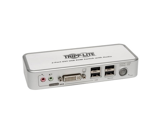 B004-DUA2-K-R | Tripp-Lite 2-Port Compact DVI/USB KVM Switch
