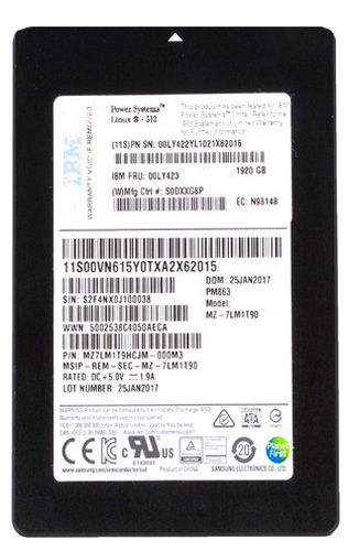 00VN615 | IBM PM863 1.92TB SATA 6Gb/s 2.5 TLC Solid State Drive (SSD)