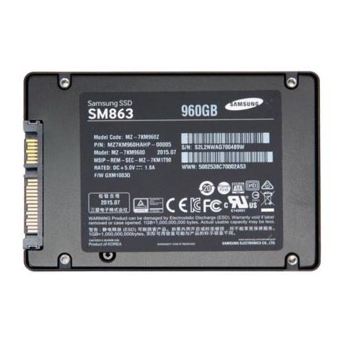 MZ-7KM960Z | Samsung SM863 Series 960GB MLC SATA 6Gbps (AES-256 / PLP) 2.5 Internal Solid State Drive (SSD)