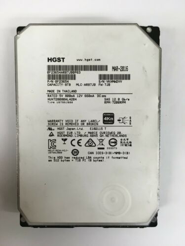 HUH728060AL4204 | Hitachi 6TB 7200RPM SAS 12 Gbps 3.5 128MB Cache Ultrastar Hard Drive