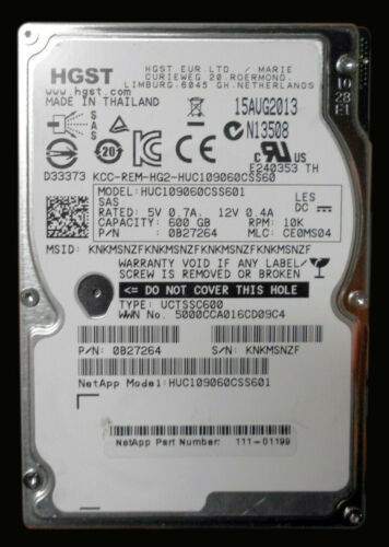 0B24481 | Hitachi 600GB 15000RPM SAS 6 Gbps 3.5 64MB Cache Hard Drive