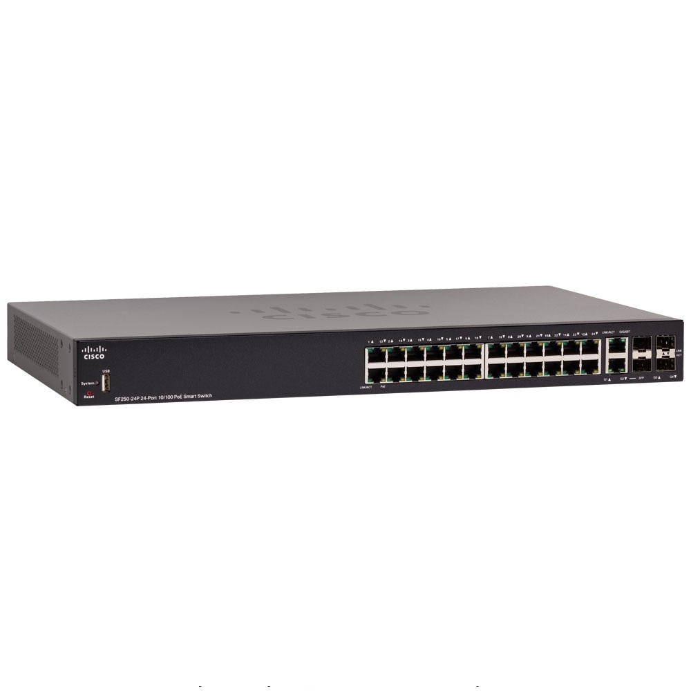SF250-24-K9 | Cisco 250 Series Sf250-24 Managed Switch - 24 Ethernet Ports & 2 Combo Gigabit Ethernet/gigabit SFP Ports & 2 Gigabit SFP Ports - NEW